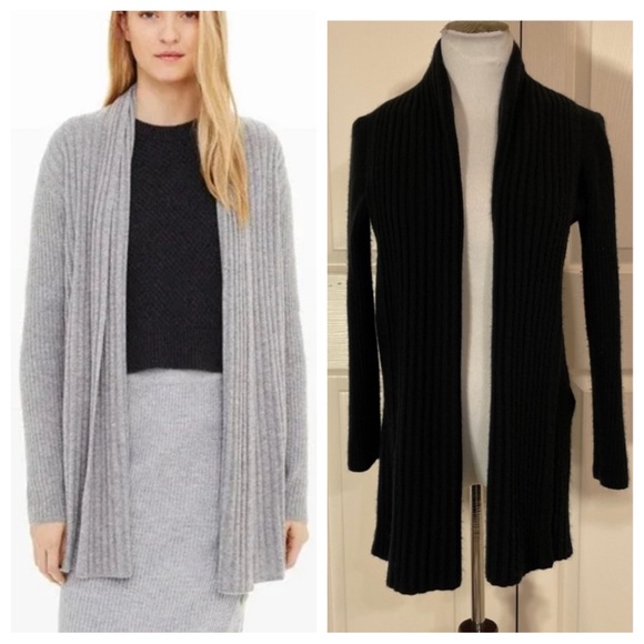 Cashmere! Club Monaco Cashmere Lissy Ribbed Wrap Cardigan - Picture 1 of 8